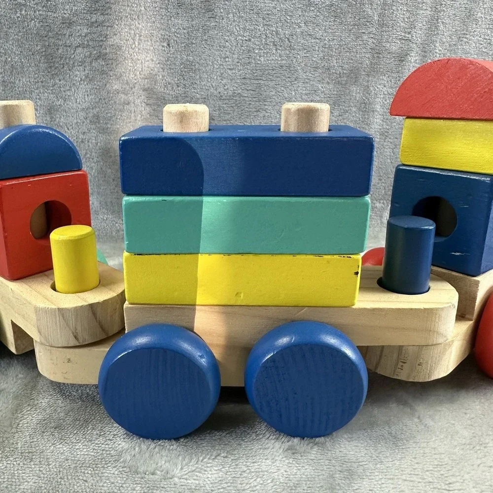 Melissa & Doug Wooden Stacking Train Learning Toy